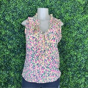 🎄Lilly Pulitzer ruffle neckline blouse